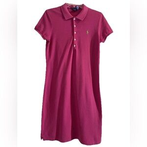 90’s Vintage Ralph Lauren Sport Pink Polo Shirt Dress- Five Button